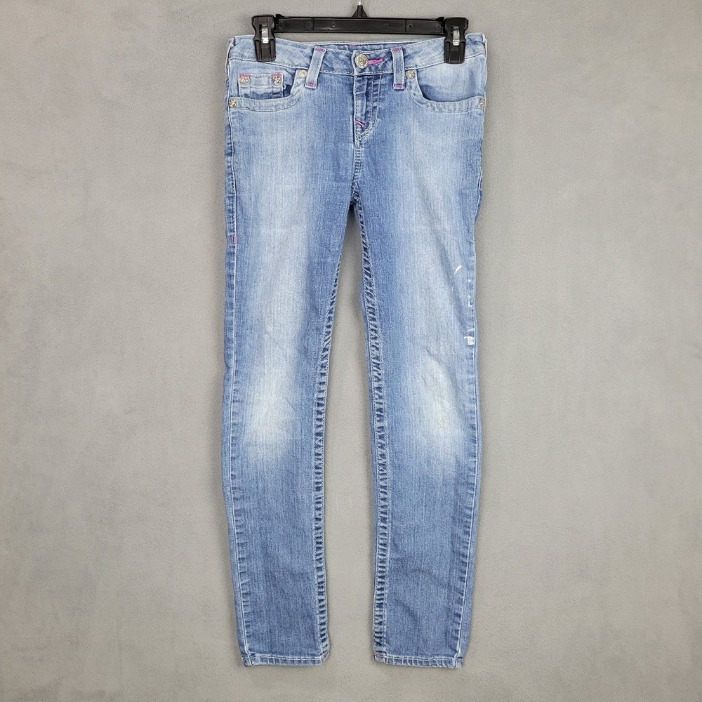 True Religion Skinny Jeans‎ Girls 12 Blue Denim Cotton Stretch Medium Wash